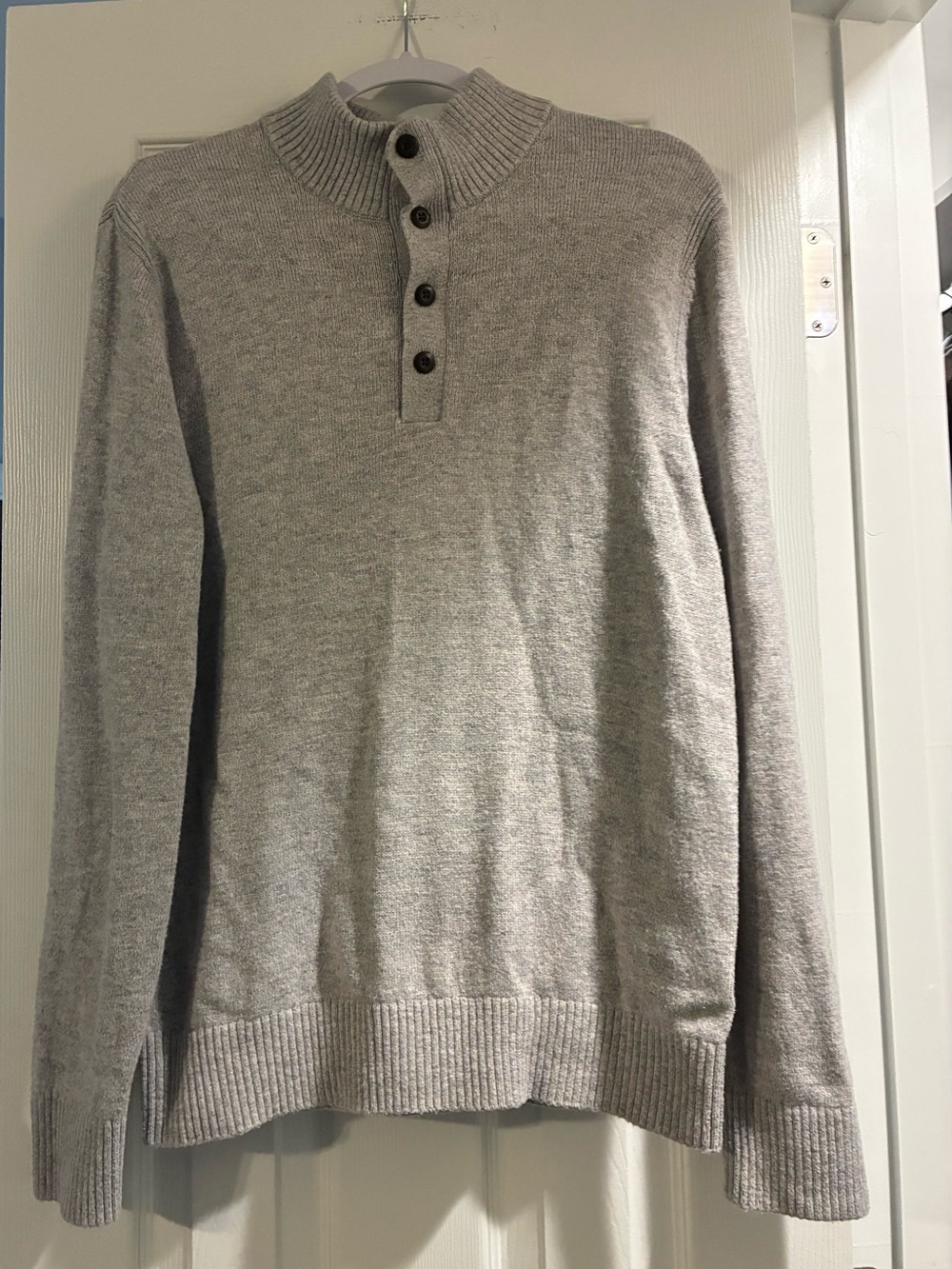 GAP Men's Light Gray Button Henley Sweater